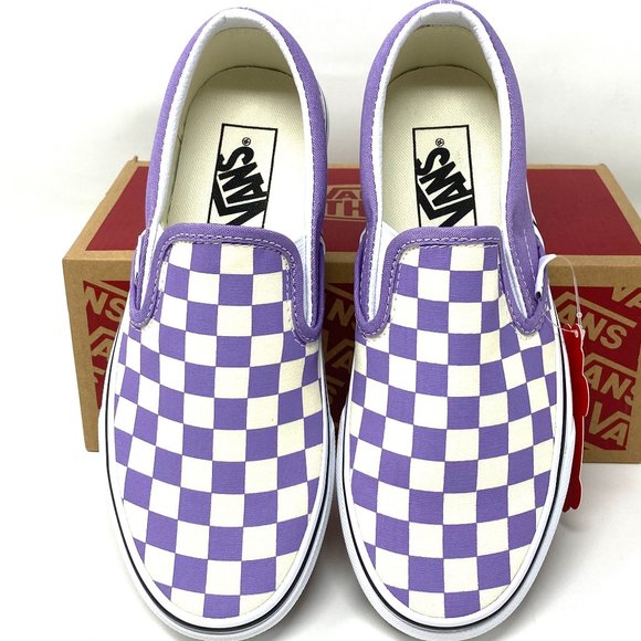 Vans Other - VANS Sneaker Men's VN0A33TB9HM Classic Slip On Checkerboard Chalk Violet White